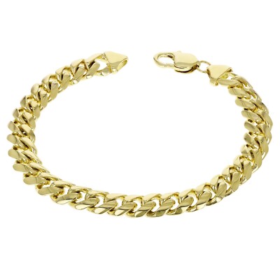 14k Yellow Gold Solid Heavy Miami Cuban Link Chain Bracelet 7.5'' 10mm 49.9 grams