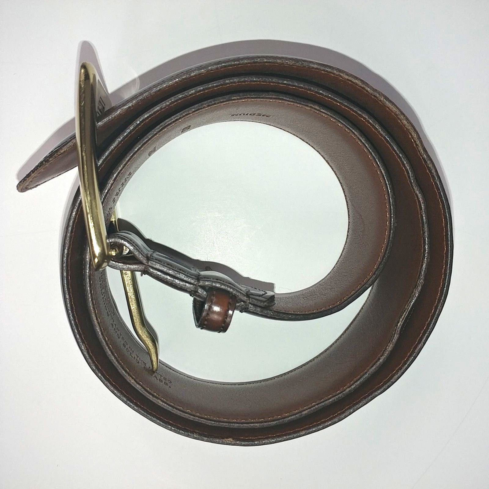 COACH Women's Brown Belt Polished Cowhide Solid Brass Buckle Size Med USA  #8511