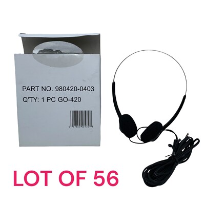 LOGITECH LABTECH 980420-0403 GO-420 STEREO HEADPHONES HEADSETS LOT OF 56