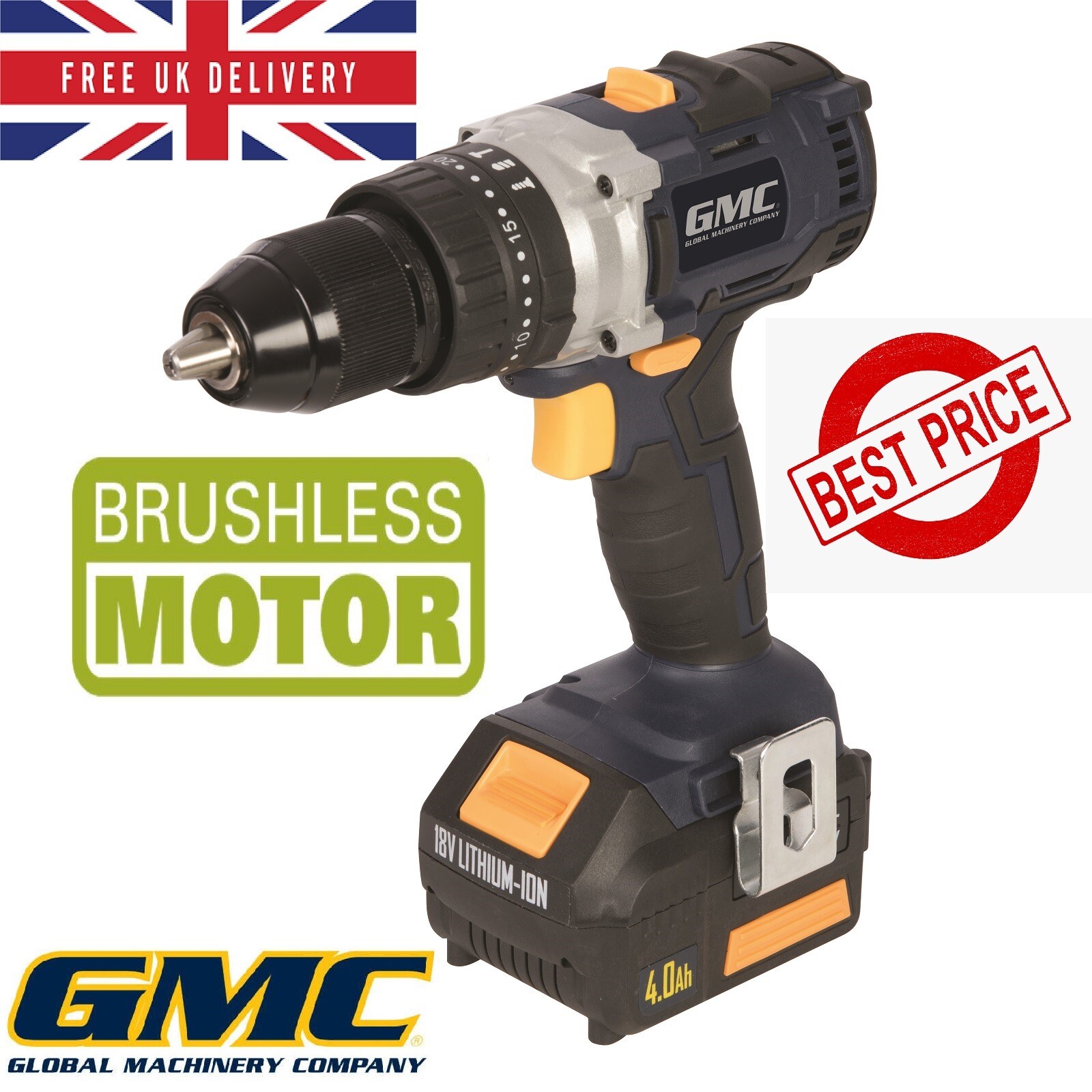 18v Cordless Combi Drill Complete Lithium KIT with 100 Dedicated Drill and Screwdriver BITS