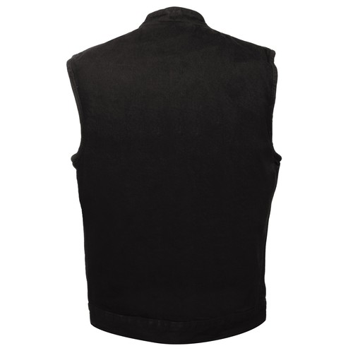 MILWAUKEE PERFORMANCE MENS BLACK COTTON DENIM VEST w/ CONCEAL GUN POCKET - SAFV