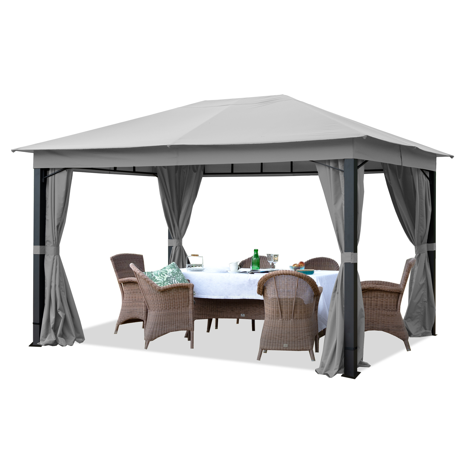 Gartenpavillon 3x4m Alu Pavillion Gartenzelt Partyzelt Pavillon 4 Seitenteile