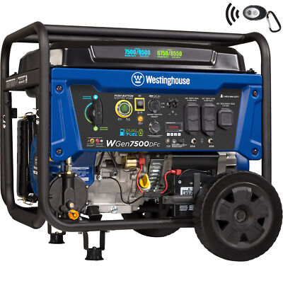 Westinghouse Refurbished 9500W Dual Fuel Portable Generator, CO Sensor