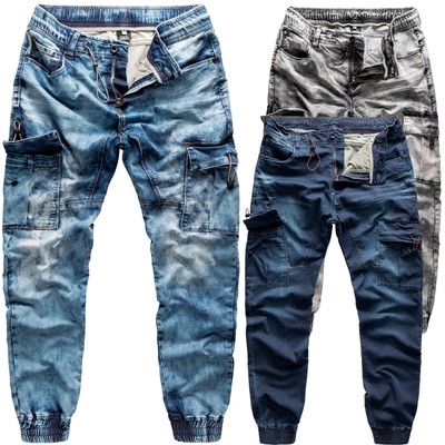 Urban Surface Herren Jogging Cargo Jeans Hose Stretch Hose Jeans Sweat Denim