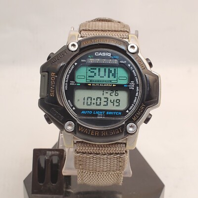 RARE VINTAGE CASIO PRT-20 BAROMETER ALARM MEN'S WATCH WR 100M NEW BATTERY 