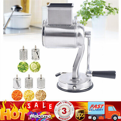 Rotary Cheese Grater Hand Drum Slicer Crank Vegetable Chopper Stainless Steel