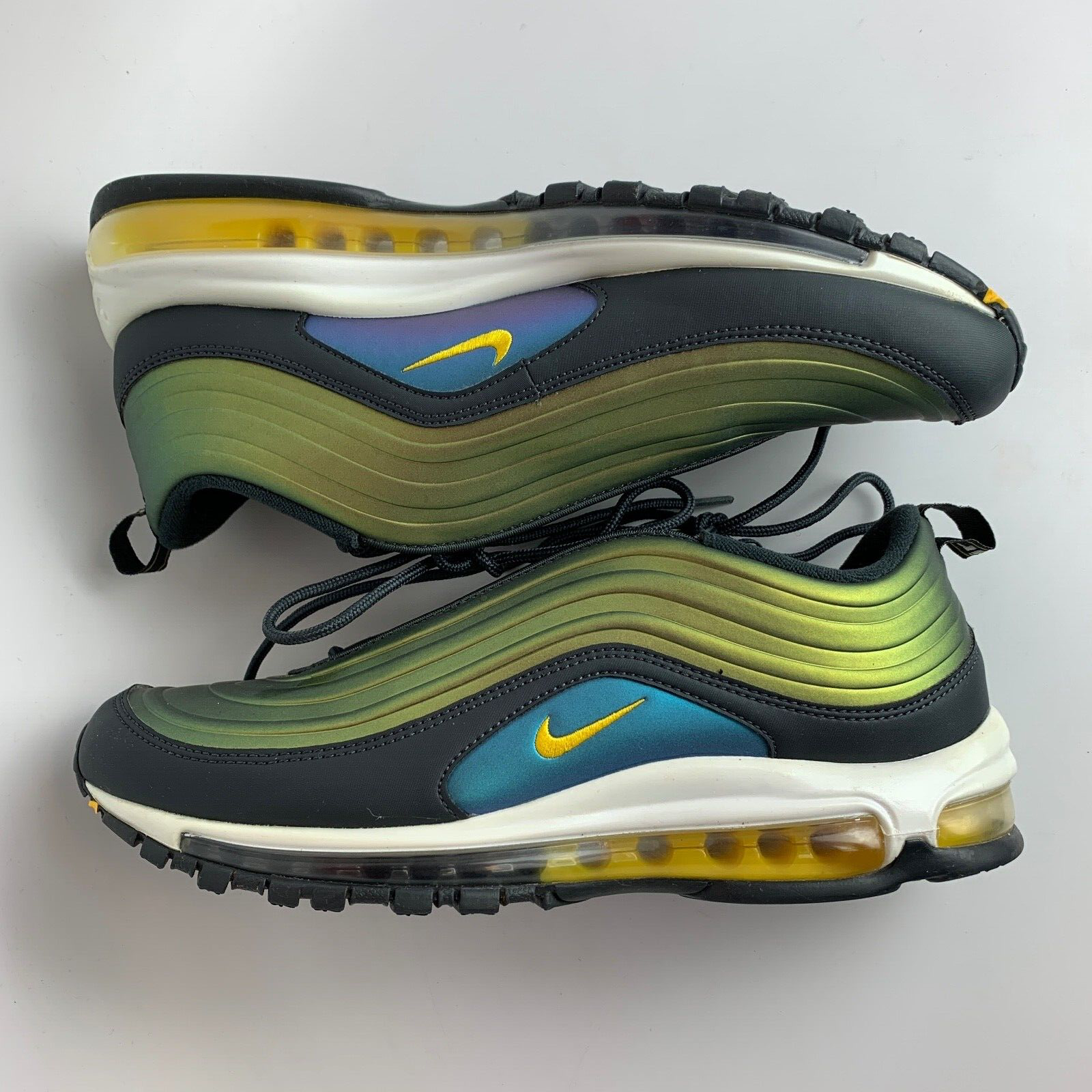 

Nike Air Max 97 LX Liquid Metal антрацитовый серый зеленый желтый AV1165-002 мужские 11, Nike Air Max 97