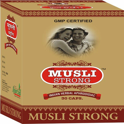 Musli Strong Pills Stamina & Strength 100% Herbal Power30 Caps+F/S