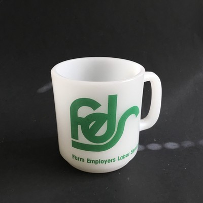 Farm Employers Labor Service FELS Milk Glass Mug Cup Microwave Safe