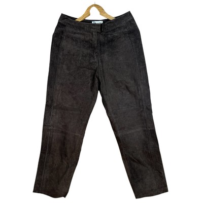 Bagatelle Womens Brown Suede Leather Pants