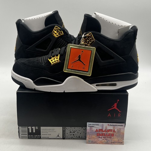 Size 11.5 - Jordan 4 Retro Royalty 2017 Gold Suede Black