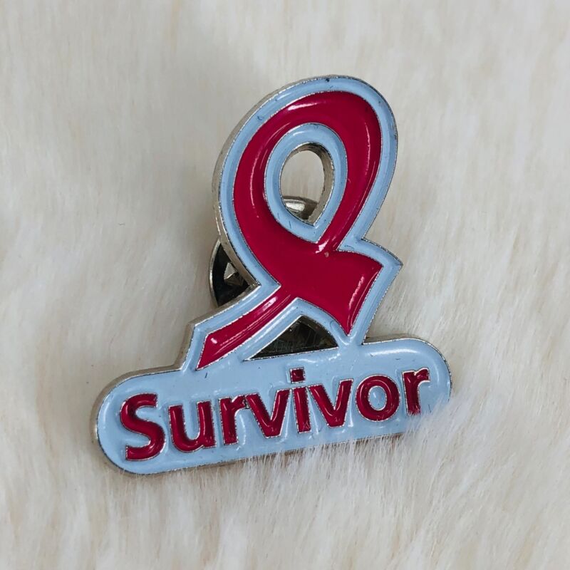 Pink Ribbon Breast Cancer Survivor Enamel Lapel Pin