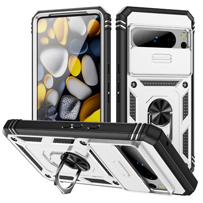 For Google Pixel 8a 8 9 Pro XL Case Shockproof Ring Stand Cover+Screen Protector