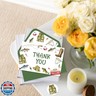 FYSUIMU 24Pcs Fishing Thank You Cards Fishing Rod Fishnet Note Card with Envelopes Stickers Green Blank Greeting Card for Fish Party Birthday Supplies