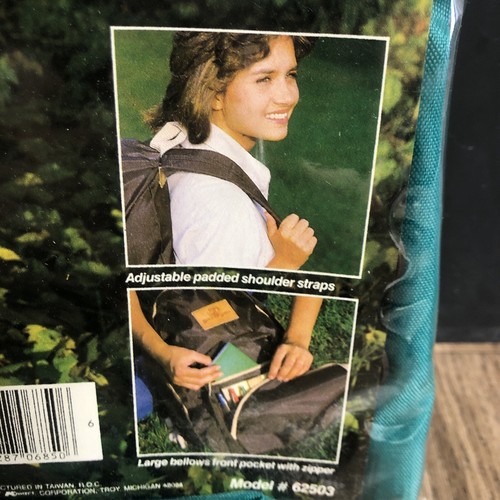 Vintage Black Sheep Deluxe Teardrop Backpack Teal Hiking Water Resist Retro A9