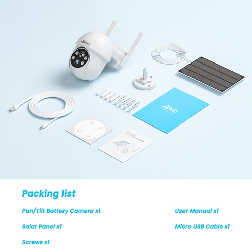 Solar Battery Powered Wireless Security Camera System Outdoor Home Wifi IP Audio