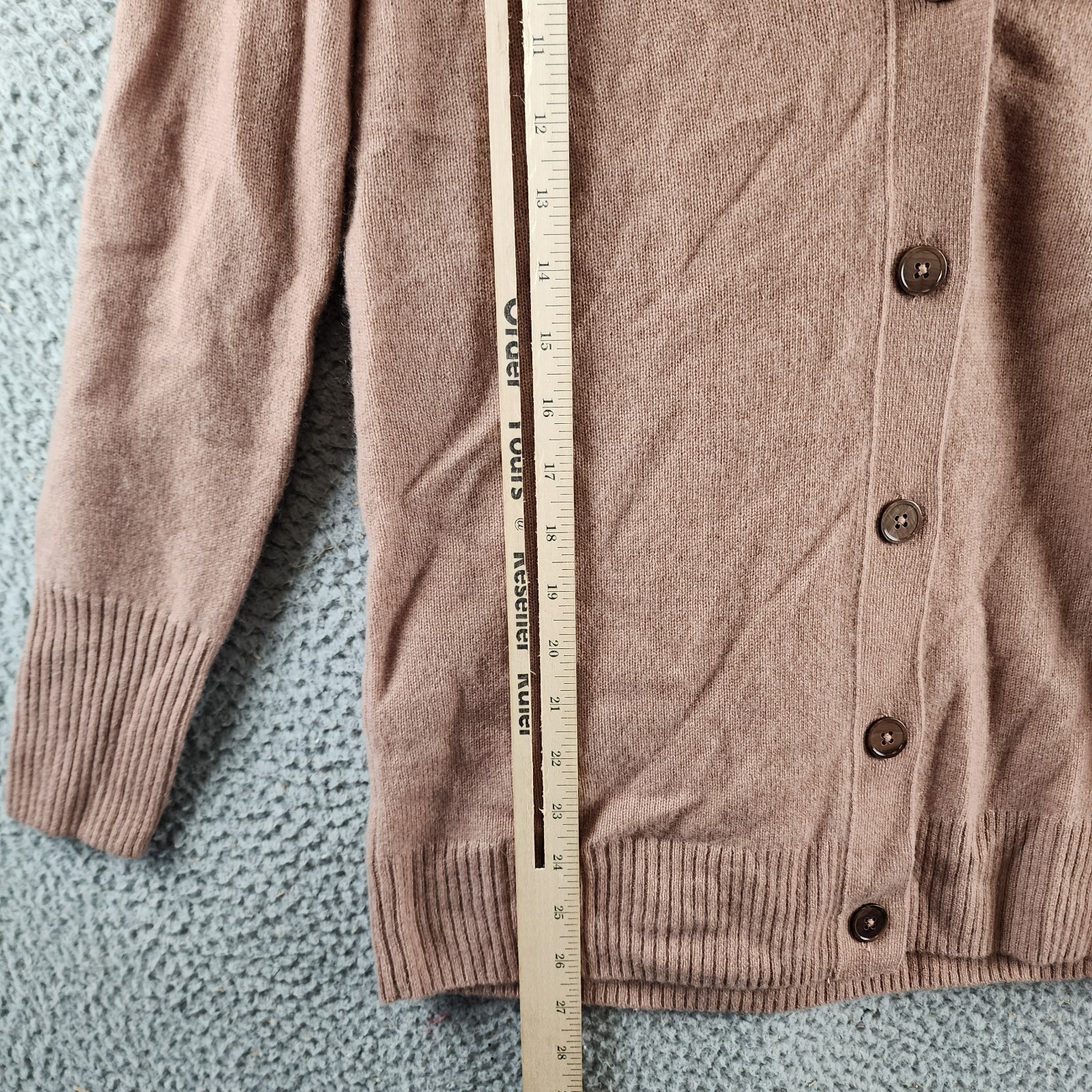 C by Bloomingdale's Cashmere Grandfather Cardigan Women's S Camel V-Neck L/S - Picture 8 of 13