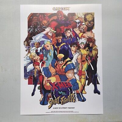 X-Men Vs Street Fighter Poster 12x16” capcom cps2 arcade X-Men Vs Street Fighter Poster 12x16” capcom cps2 arcade