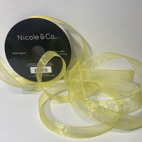 Sheer Organza Ribbon Bright Yellow 5/8