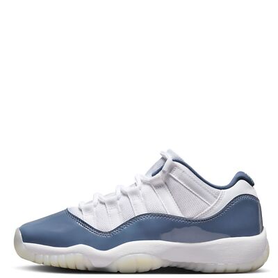 Большие детские кроссовки Jordan 11 Retro Low White/Темно-синий (FV5121 104)
