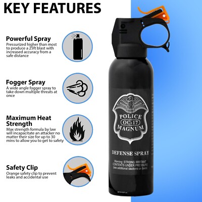 POLICE MAGNUM pepper spray 7oz ounce Riot Fire Master Fog Home Defense Security
