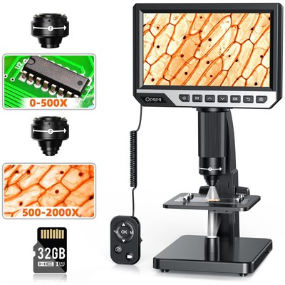 LCD Digital Microscope - 2000X Biological Microscope with Digital&Microbial L...