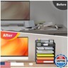 Docnest Multi-Functional Desk Organizer Tray, 6 Tier Paper Letter Tray Organizer with 3 Pen Holder, Mesh Desktop Organizer and Storage with 5 Adjustable Compartments for Office Supplies-Black