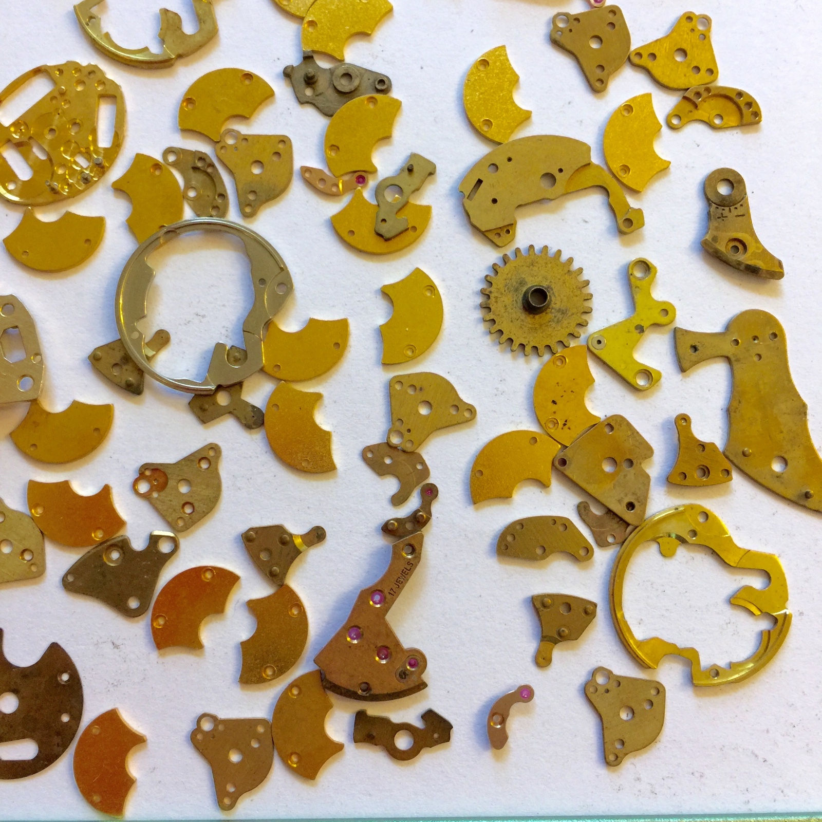 Steampunk Watch Parts Lot Gold Brass Plates Altered Art Old Unique