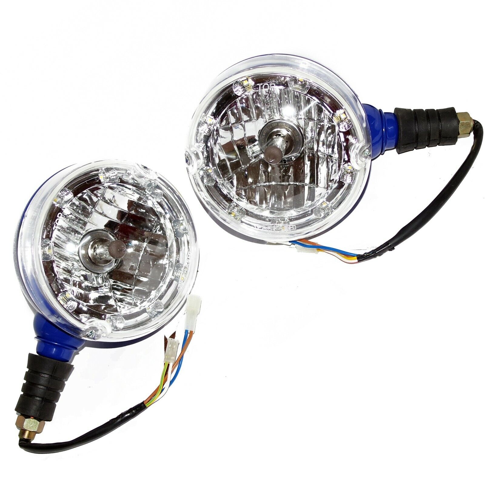 Headlight Headlamp Assembly with LED Ring For New Holland Ford Farmtrac  