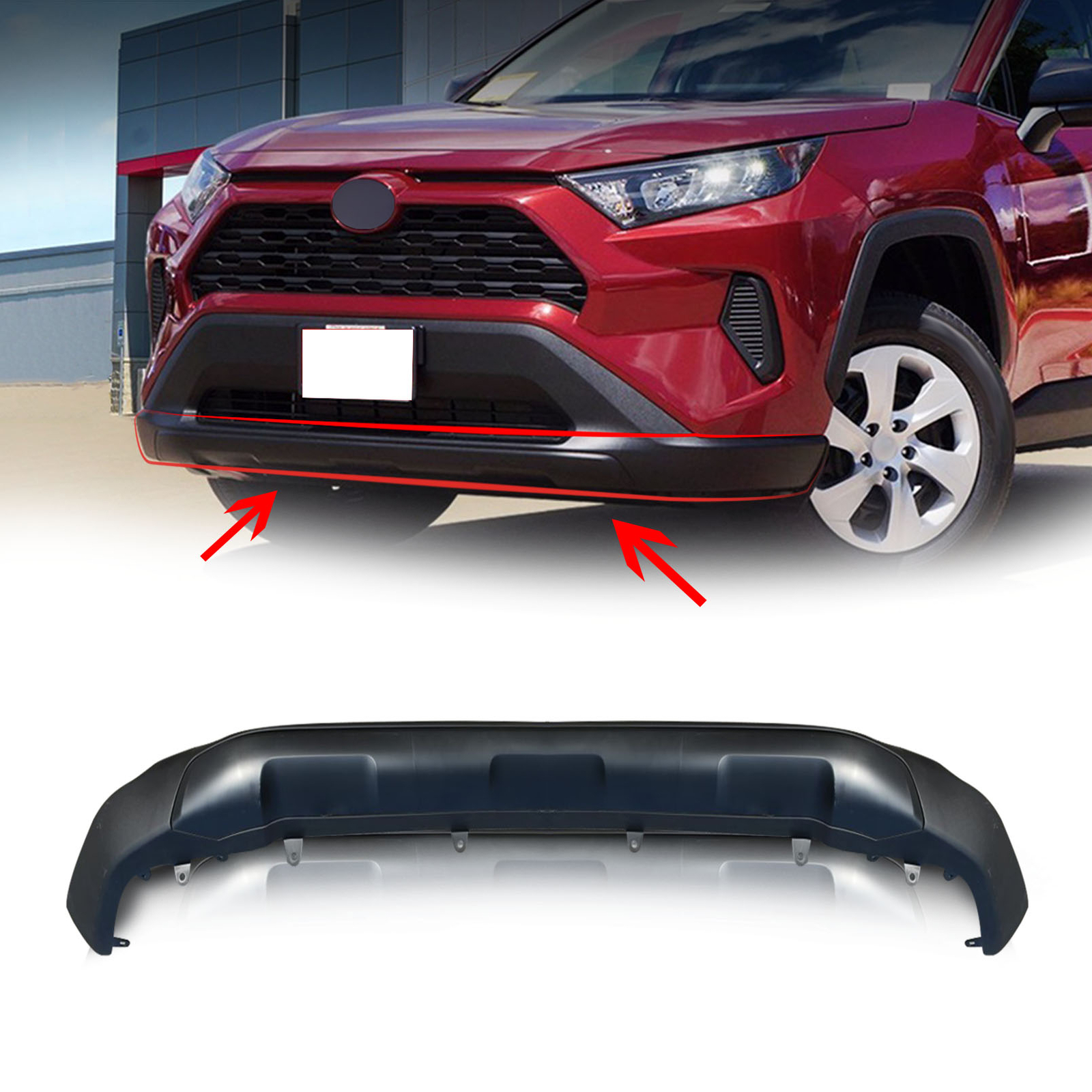 ravus 　no4 Fits 2019-2024 Toyota Rav4 XLE LE Front Bumper Lower Valance