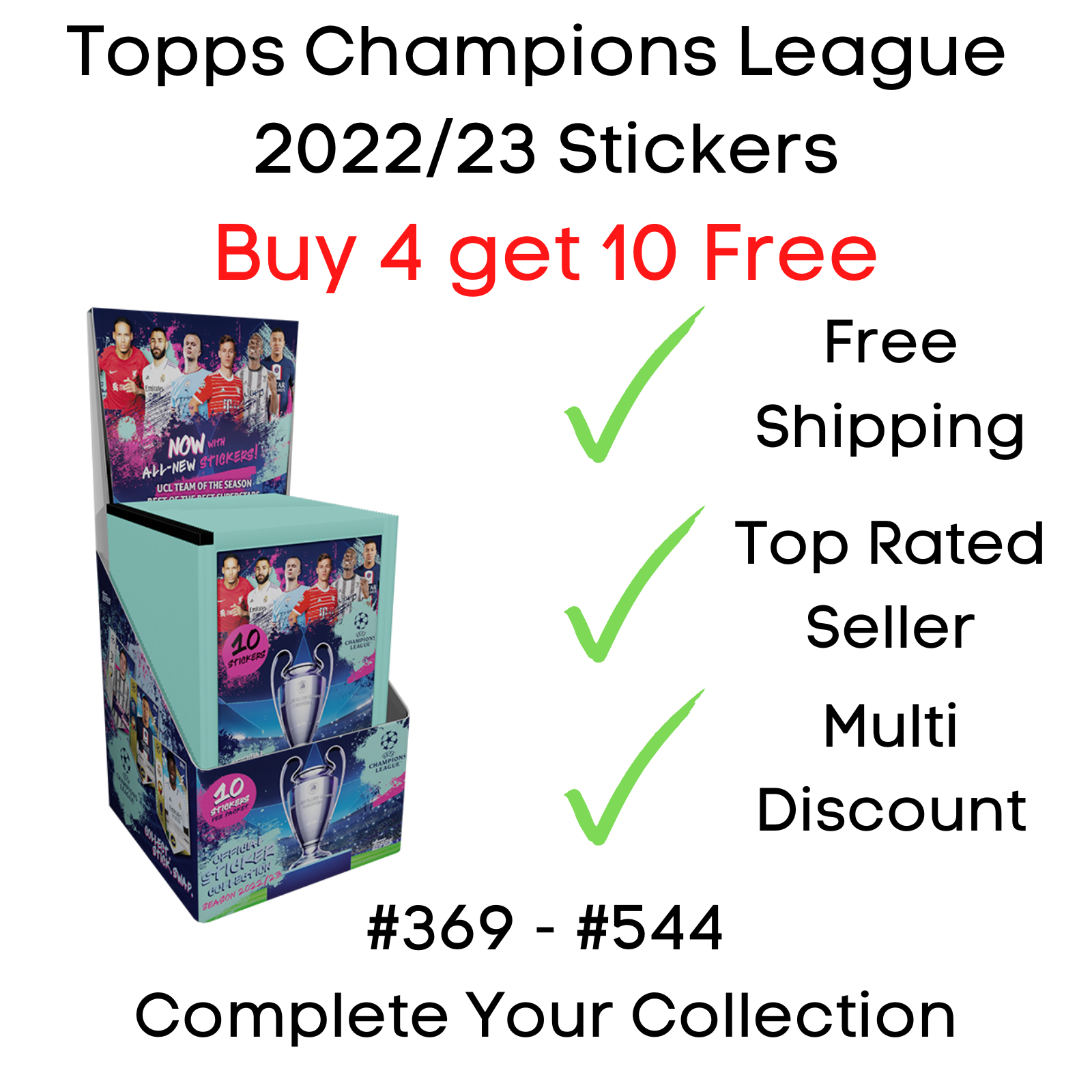 Topps Champions League 2022/2023 Stickers #369 - 544 Buy 4
