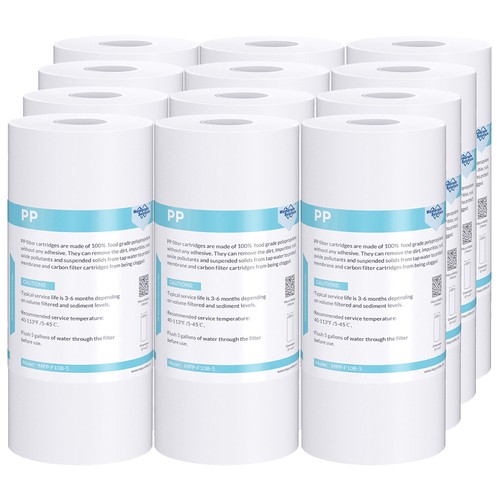 1-12 Pack 10x4.5" 5 Micron Big Blue Sediment Water Filter Whole House Cartridges