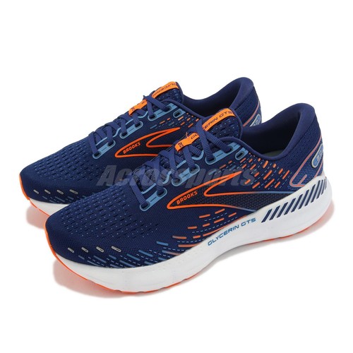 Мужские беговые кроссовки Brooks Glycerin GTS 20 2E Wide BLUE DEPTHS / ORANGE 1103832E444