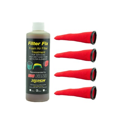 4 x UNIFILTER TJM Snorkel (OD 88 ID 76) Internal Pre cleaner Filter & Filter Oil