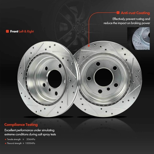 Front & Rear Drilled Brake Rotor & Ceramic Brake Pad for BMW 328i 330i 428i 430i