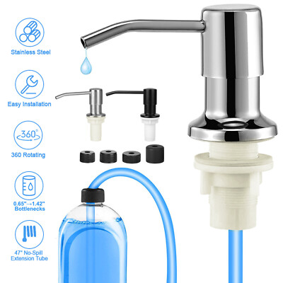 DIY Stainless Steel Sink Soap Dispenser Kitchen Hand Liquid Pump Bottle Tube Kit