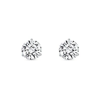 Pre-owned Shine Brite With A Diamond 2.50 Ct Round Cut Earrings Studs Solid Real 14k White Gold Screw Back Martini In White/colorless