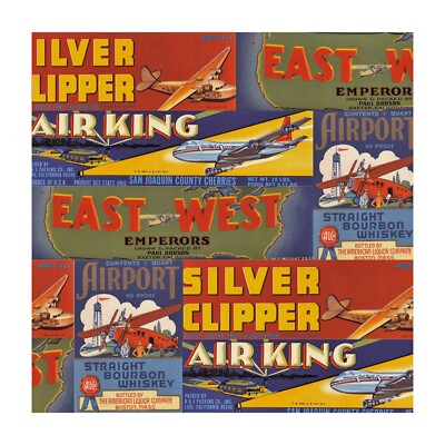Wrapping Paper, RARE Vintage Plane Design, 25 Sheet Pack, 12''x12'', Scrapbooking