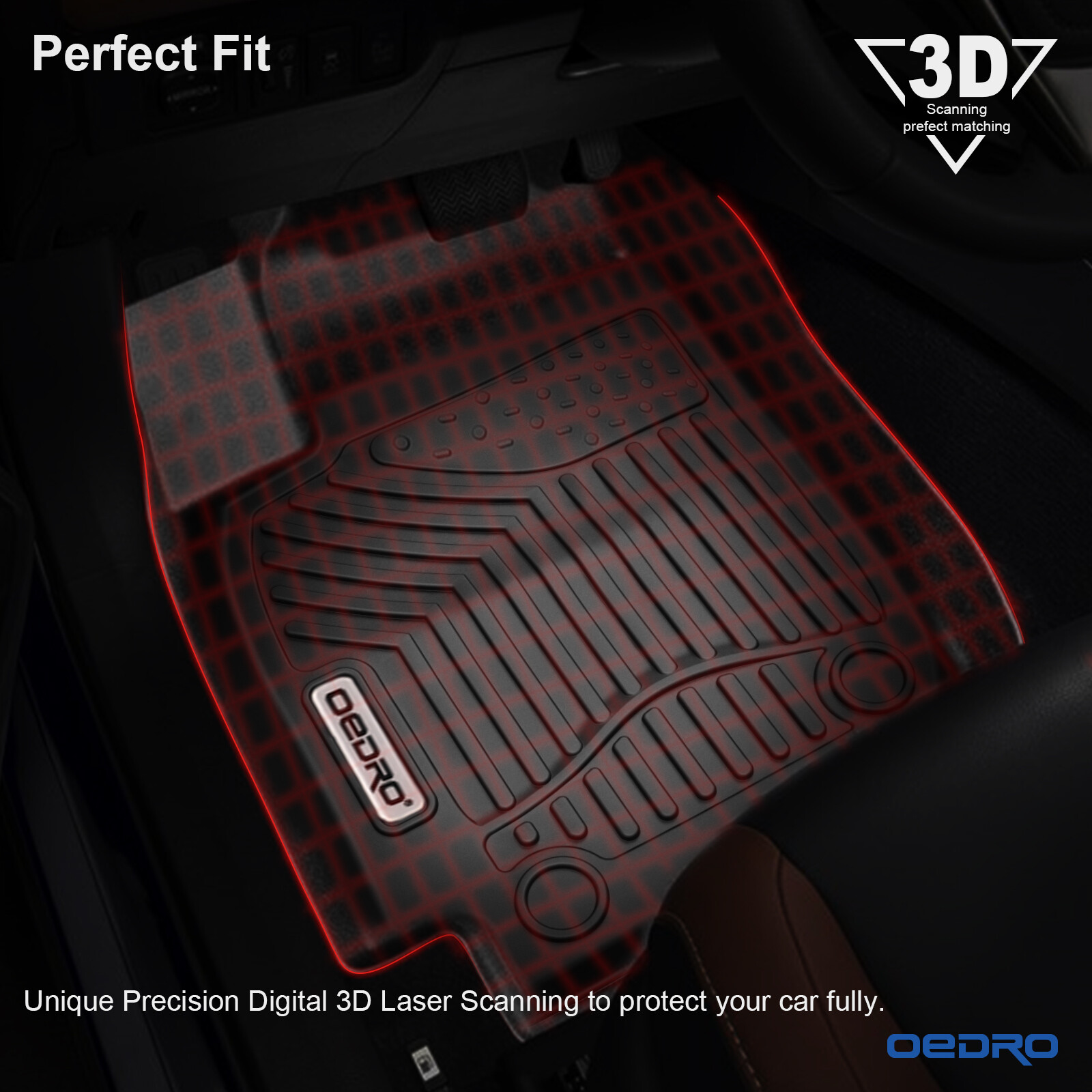 OEDRO Floor Mats Fit for 20132018 Toyota RAV4 Black Full Set Liners