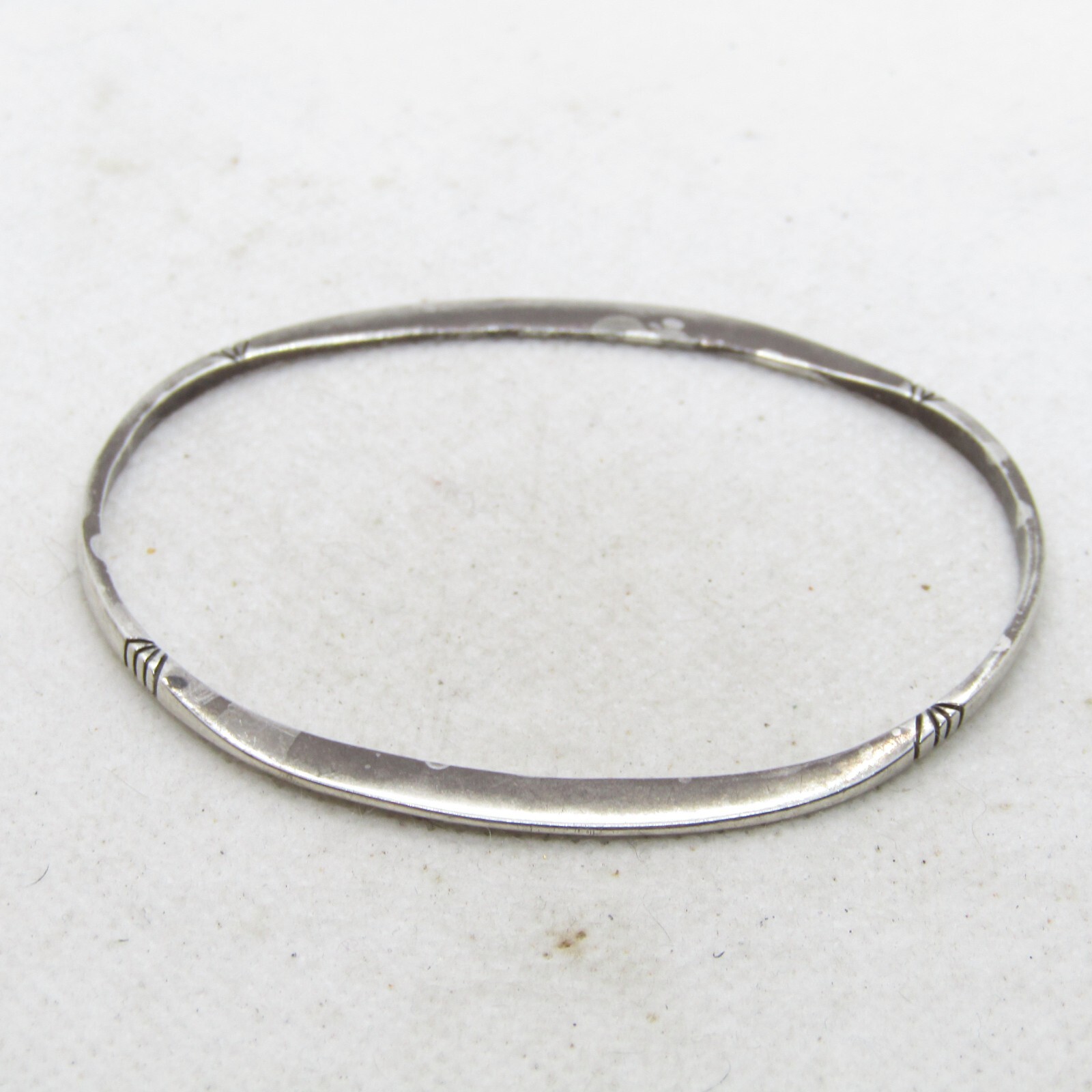 本物保証!  Thin to Thick 925 Silver Sterling Etched 8 Bracelet Bangle アクセサリー