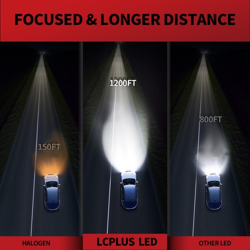 2x LASFIT H11 LED Headlight Bulbs Conversion Kits Low Beam 6000K Bright White