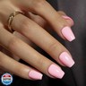 KQueenest Baby Pink Press On Nails Short - Acrylic Press On Nails Coffin, Sheer Pastel Rose Pink Fake Nails with Glue, Glossy Opaque, Ballerina Reusable Soft Gel Glue on Nails for Women, 30 Pcs