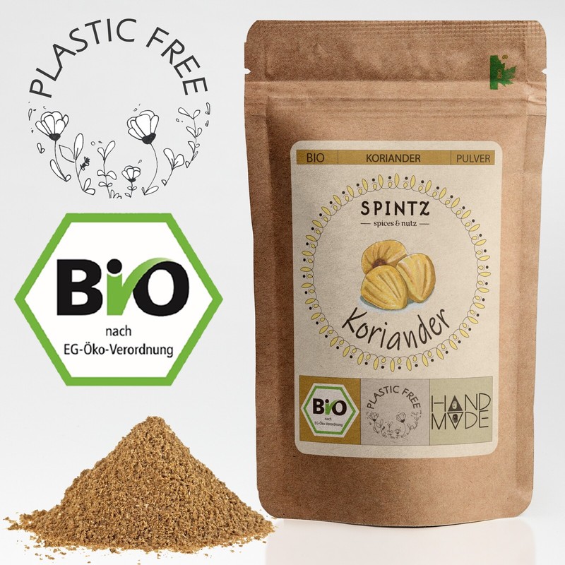 500g Bio Koriander Pulver Coriander Saat Samen Gemahlen Plastikfrei Verpackt Bio