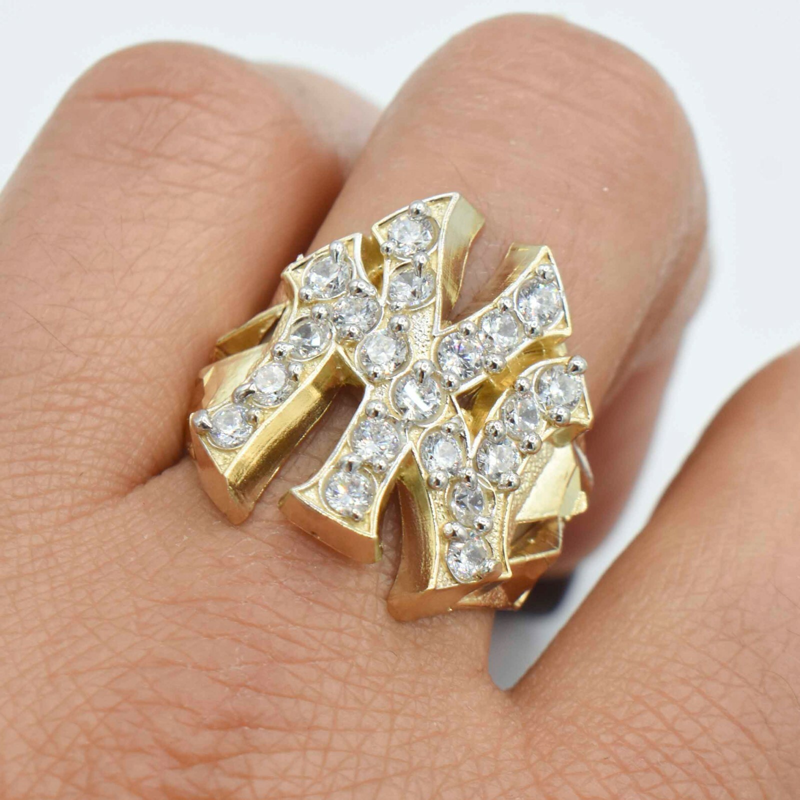 BAYAM YORK YANKEES RING REAL SOLID 10K YELLOW GOLD ALL SIZES