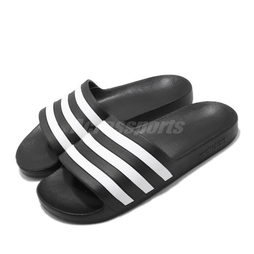 

adidas Adilette Aqua Black White Мужские повседневные сандалии унисекс Шлепанцы F35543, Черный, Adilette Aqua