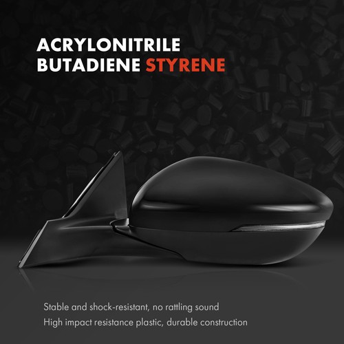 2x Driver & Passenger Black Power Heated w/ 8-Pin Mirror for Honda Accord 18-22