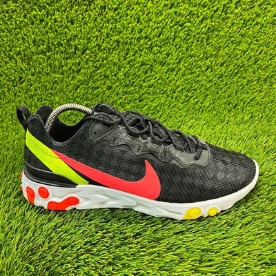 Nike React Element 55 Mens Size 11 Black Red Athletic Shoes Sneakers CJ0782-001