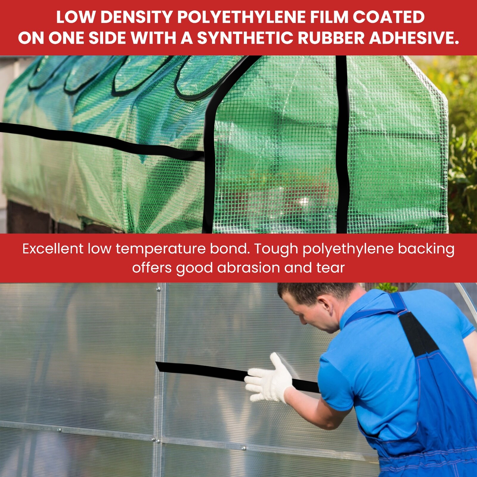 T.R.U. Heavy-Duty Greenhouse Repair Weatherseal Film Tape 1.5" X 36Yds White