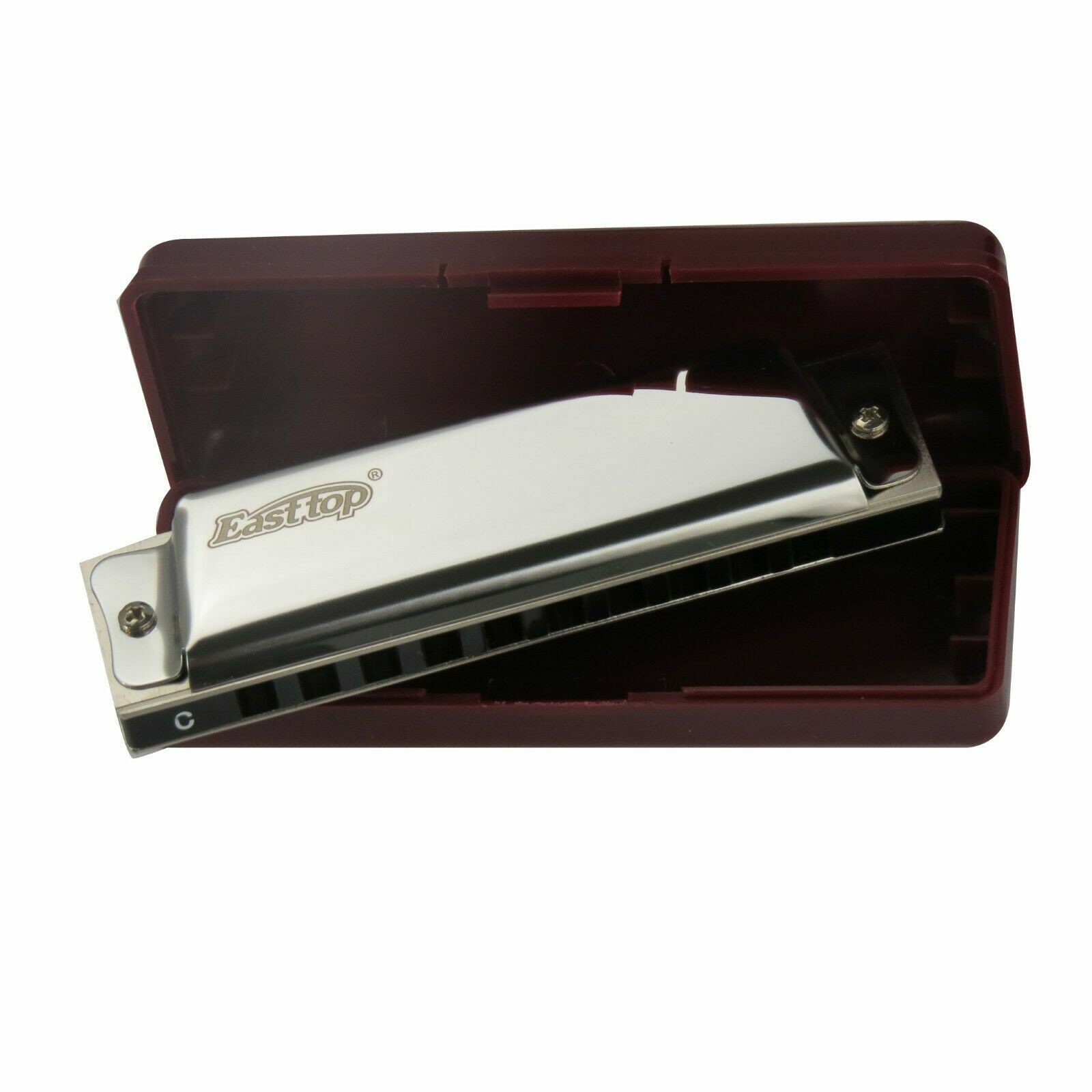 EASTTOP 10hole Diatonic Harmonica Key of C Blues Harp Professional Birthday Gift