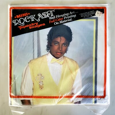 Mini Rock Art Color Tapestry Image 22-1/2'' x 22-1/2'' of Young Michael Jackson